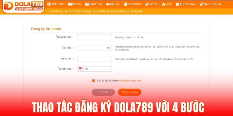 4 bước đăng ký DOLA789 nhanh chóng