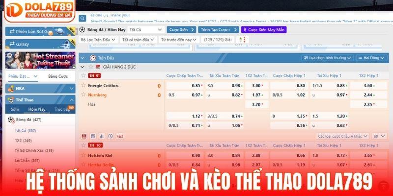 Hệ thống sảnh chơi và kèo thể thao ăn khách